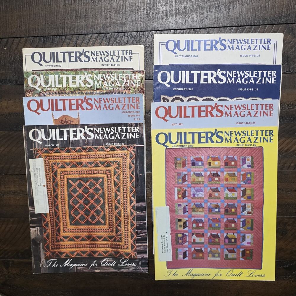 Vintage Quilter’s Newsletter Magazine Lot 1982 Quilt Patterns Sewing Craft
